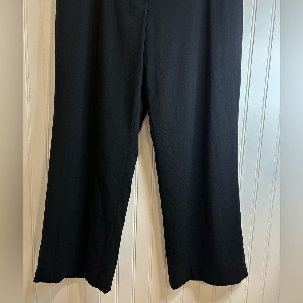 346 Brooks Brothers stretch Women's Elegant Black Wide Leg Trouser.98%wool - Picture 9 of 16